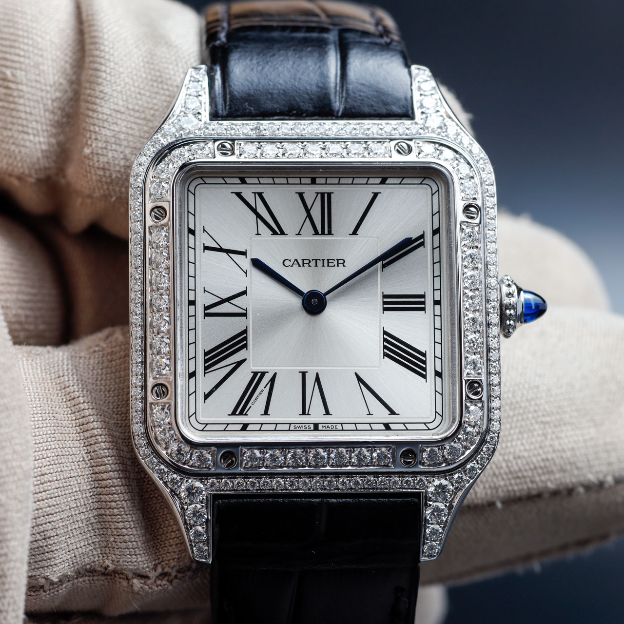 Exel Watches SANTOS DUMONT with natural diamonds customization 8
