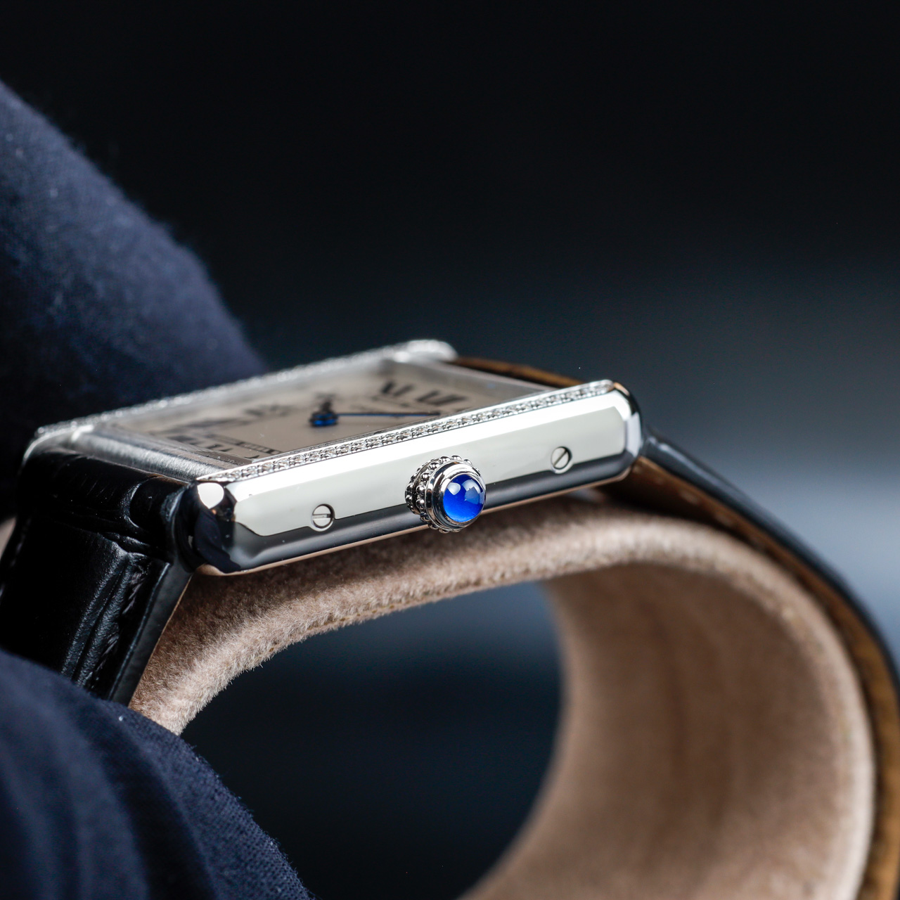 Cartier Tank Solo With Natural Diamonds Customization steel 7