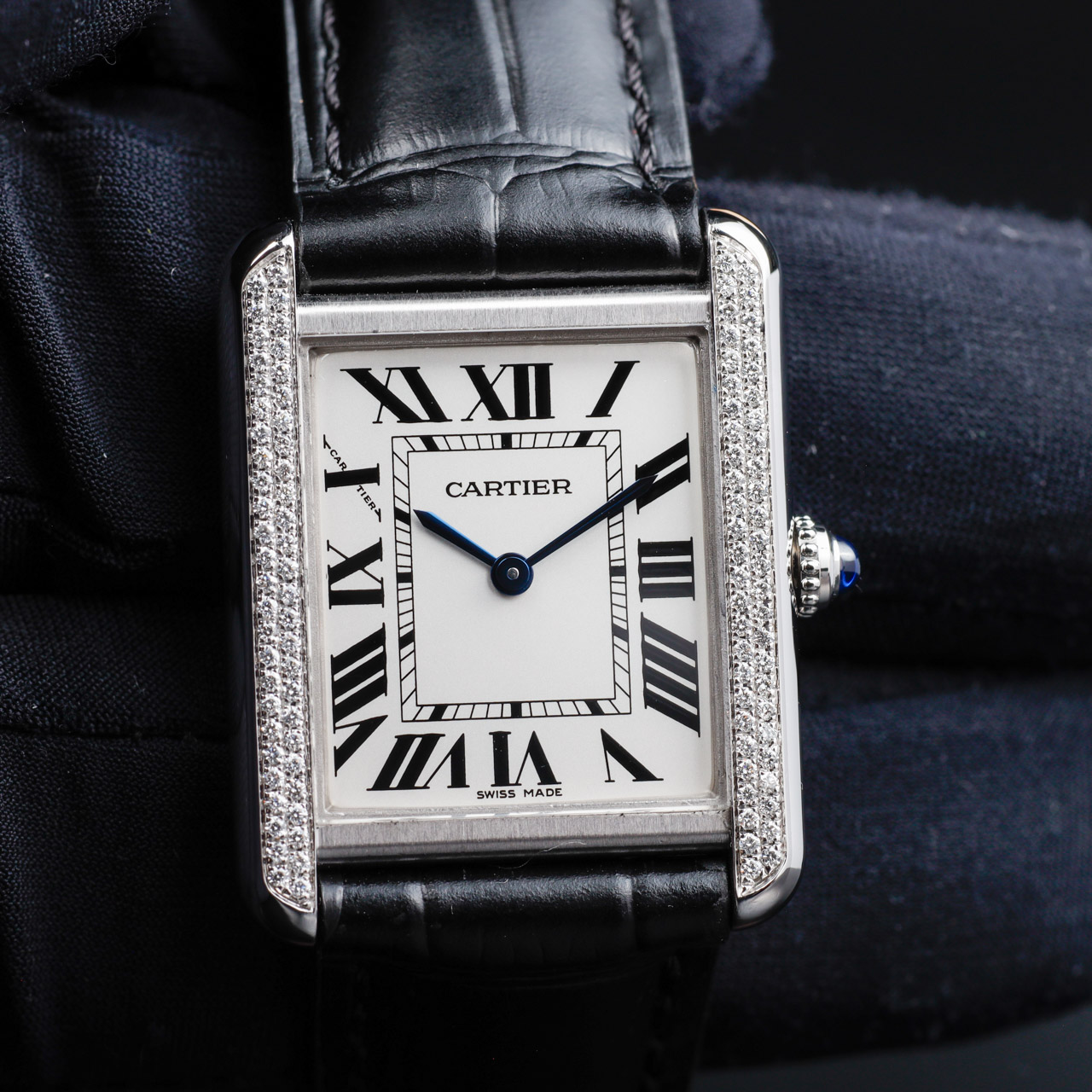 Cartier Tank Solo With Natural Diamonds Customization steel 8