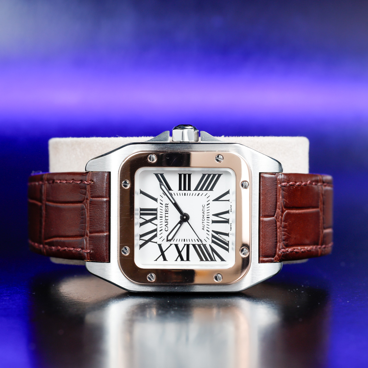 Cartier Santos 100 acciaio/oro rosa