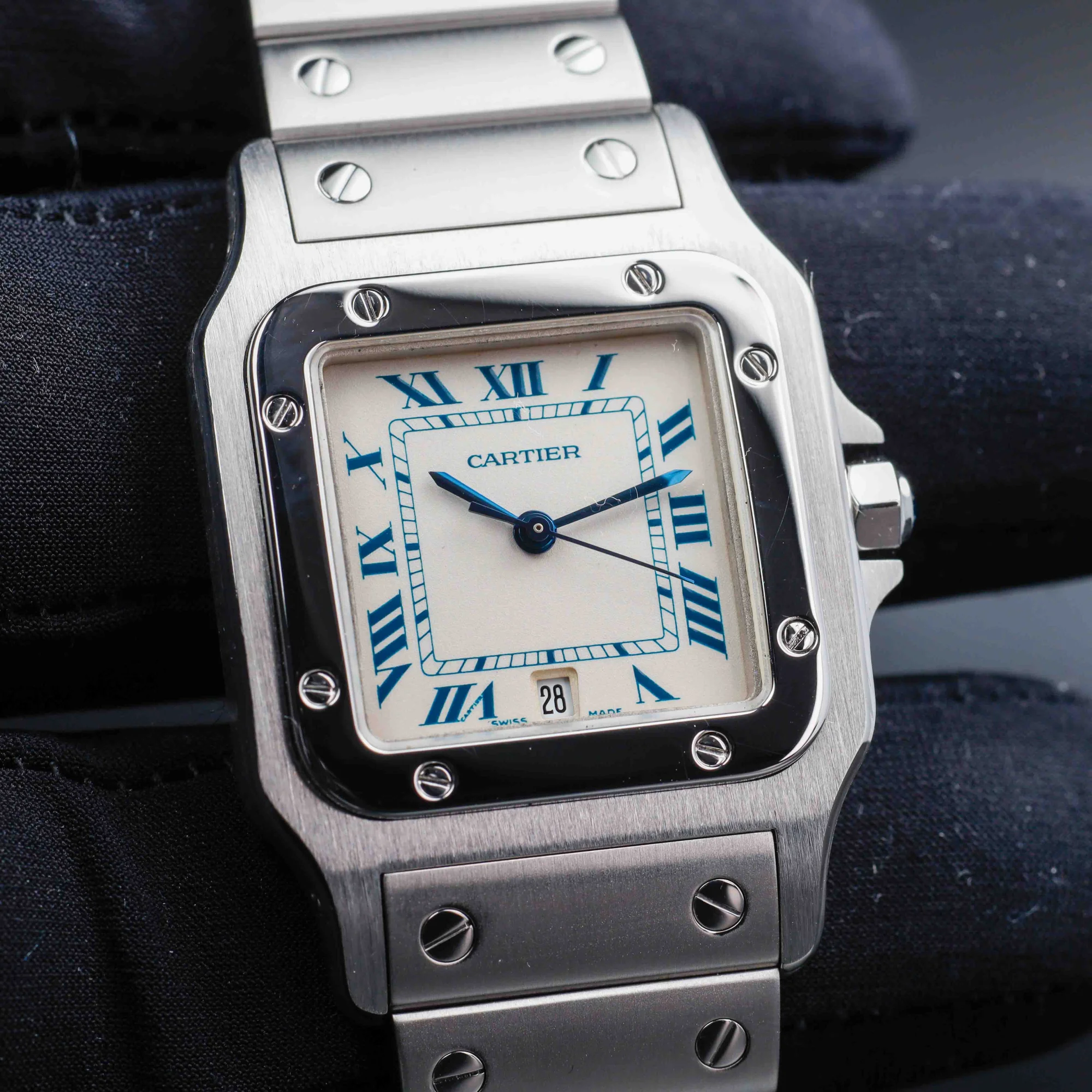 Cartier Santos Galbée stahl 10