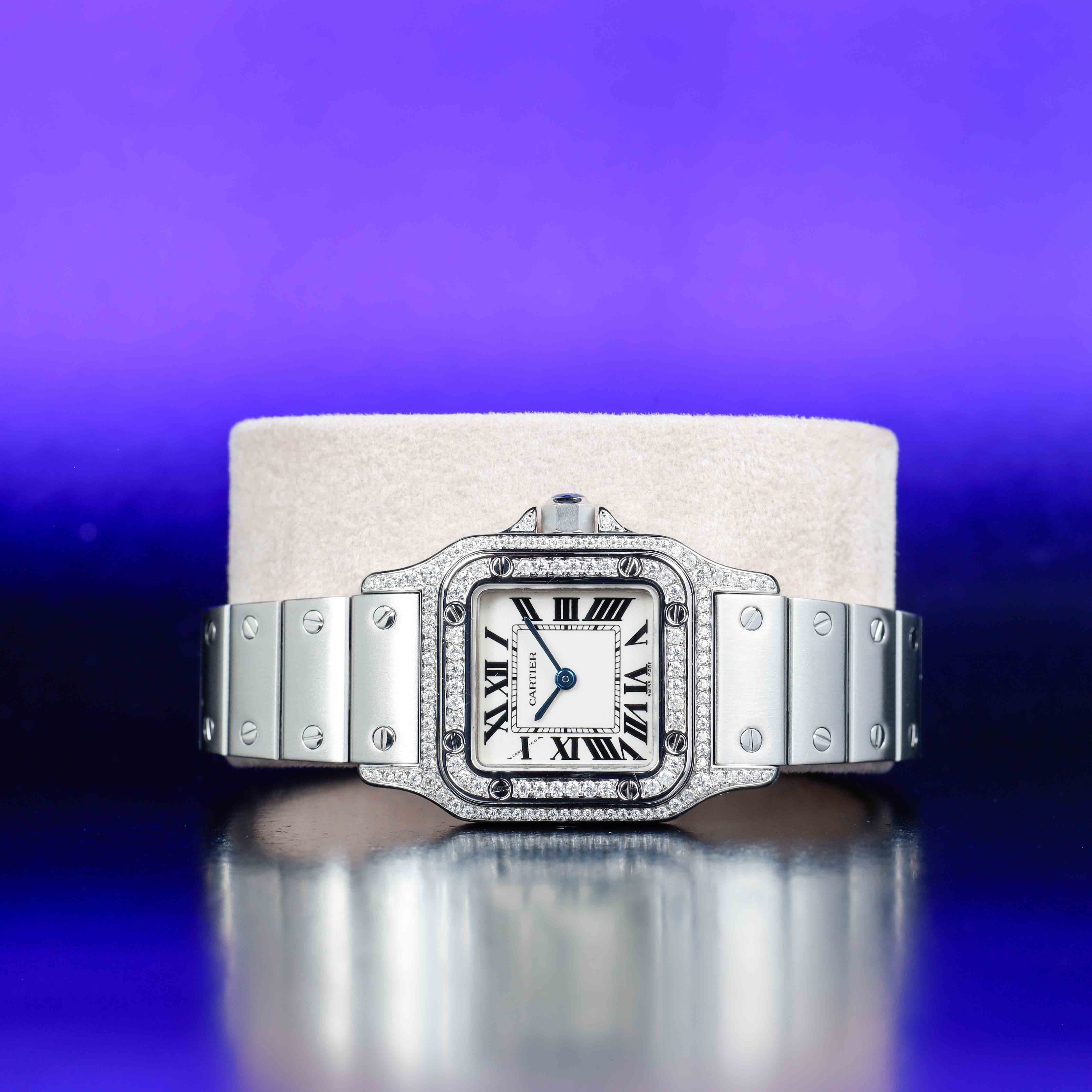 Cartier Santos GalbÉe With Natural Diamonds Customization acciaio