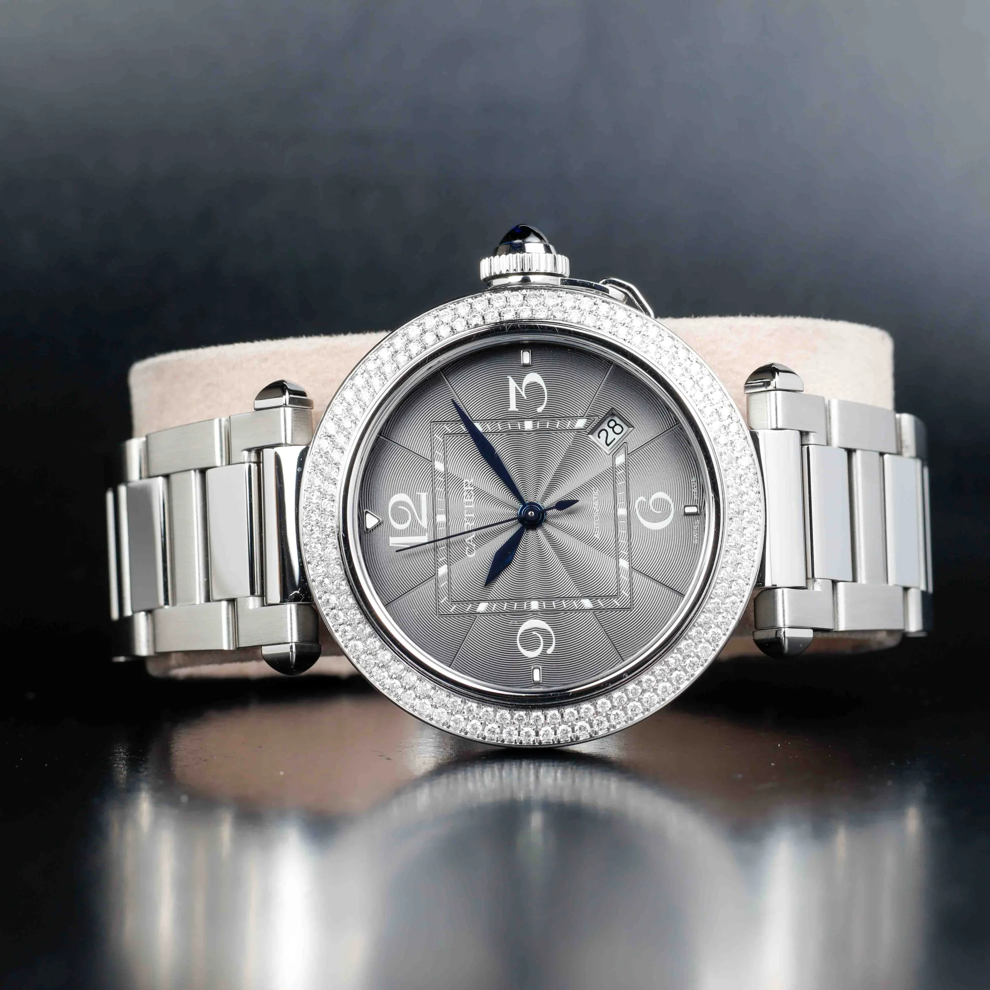 Cartier Pasha Mit Natürlichen Diamanten Nach Maß stahl 2