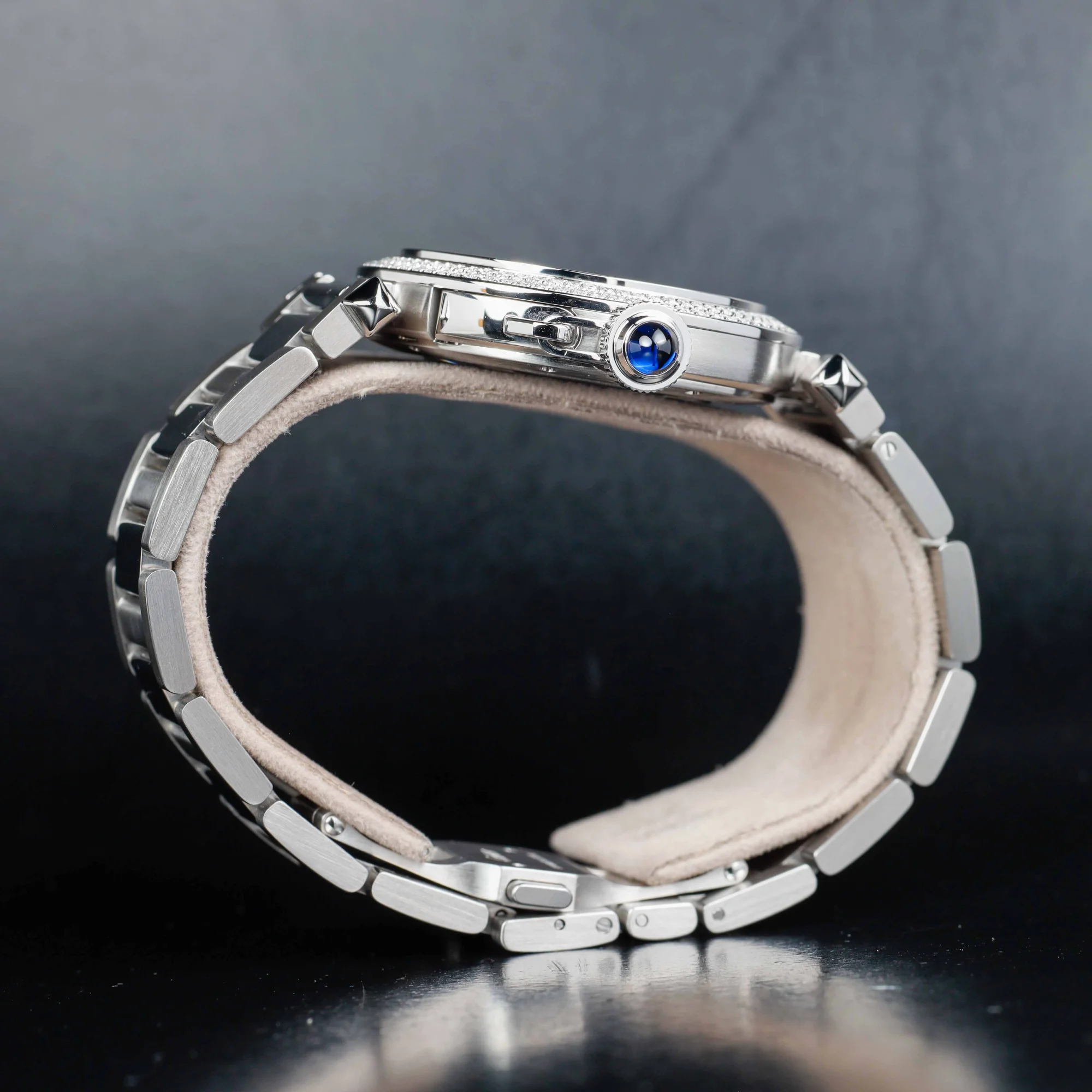 Cartier Pasha Mit Natürlichen Diamanten Nach Maß stahl 8