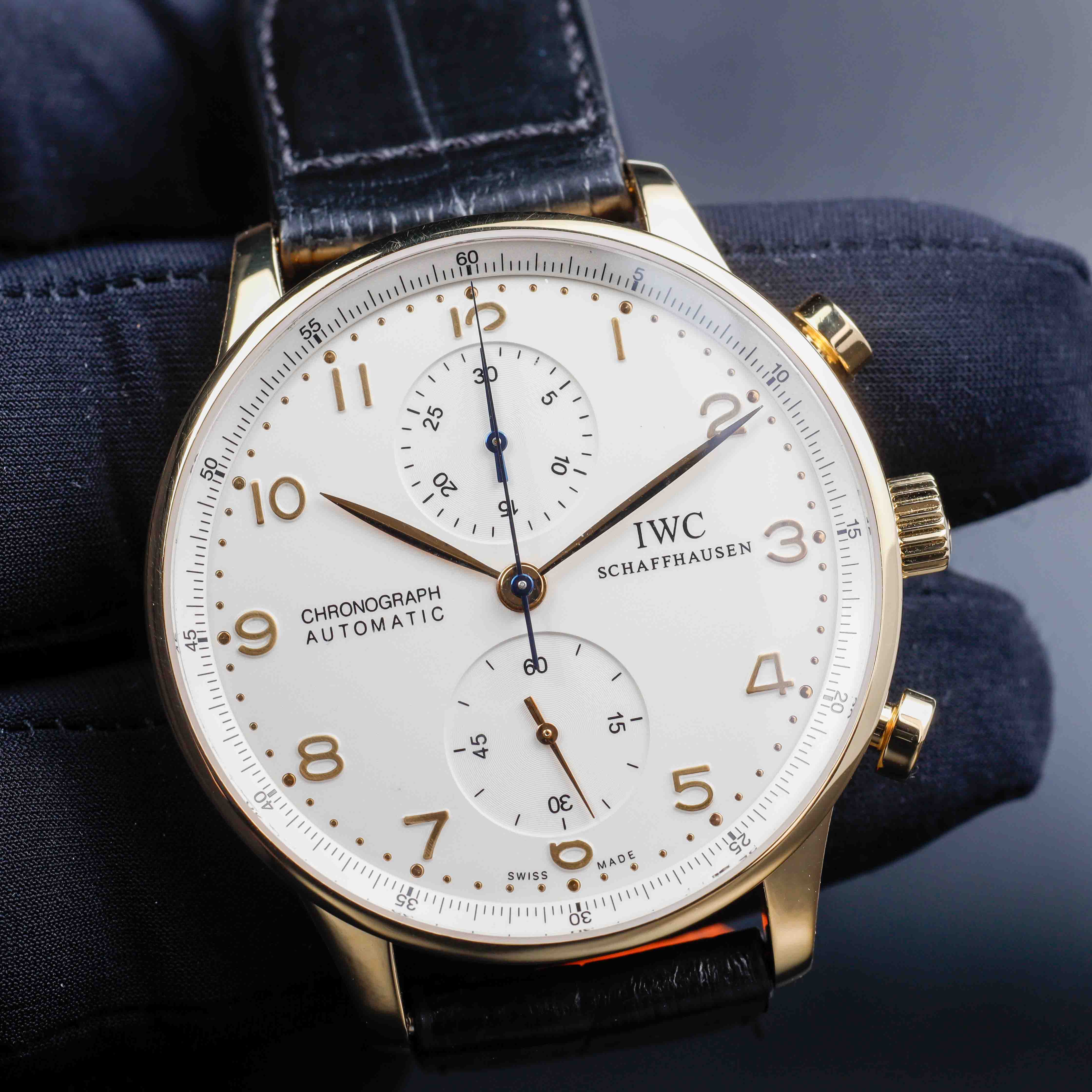 IWC Portugiesischer Chronograph gelbgold 8