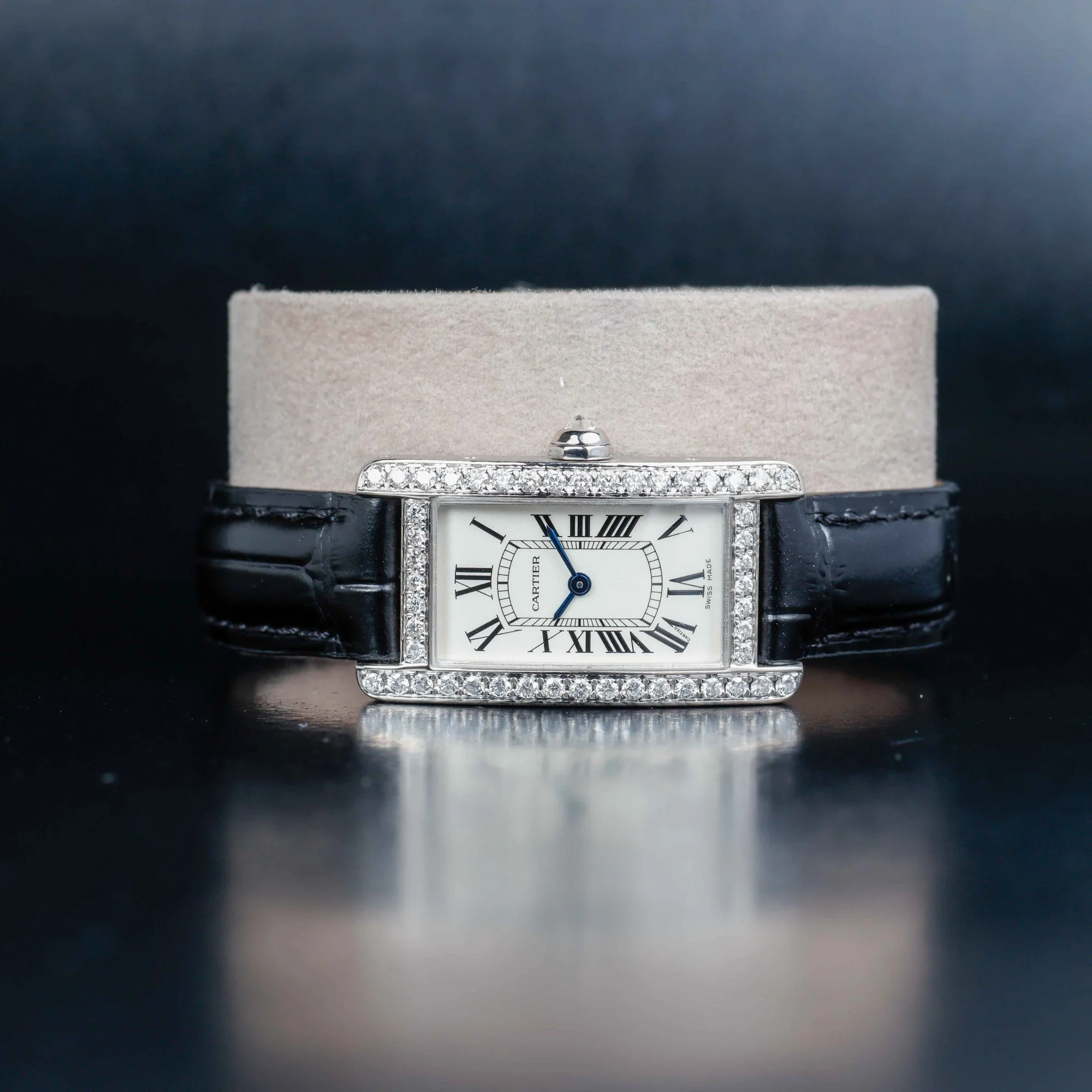 Cartier Tank AmÉricaine Avec Diamants Naturels Personnalisation or blanc 2