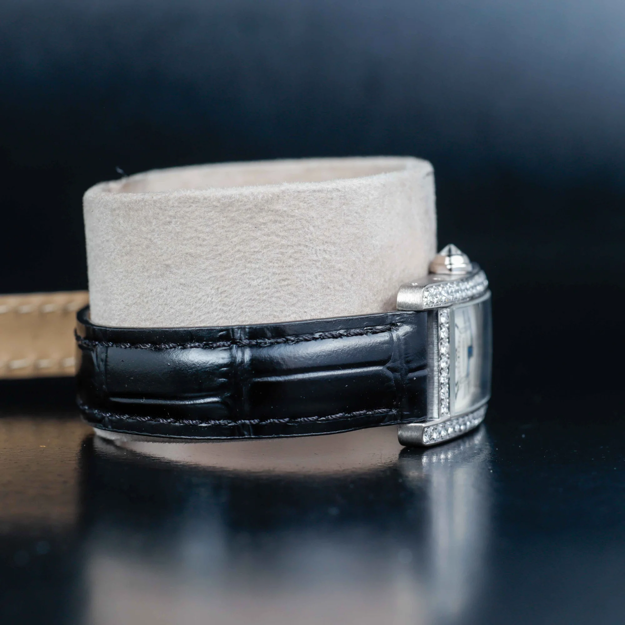 Cartier Tank AmÉricaine Avec Diamants Naturels Personnalisation or blanc 3