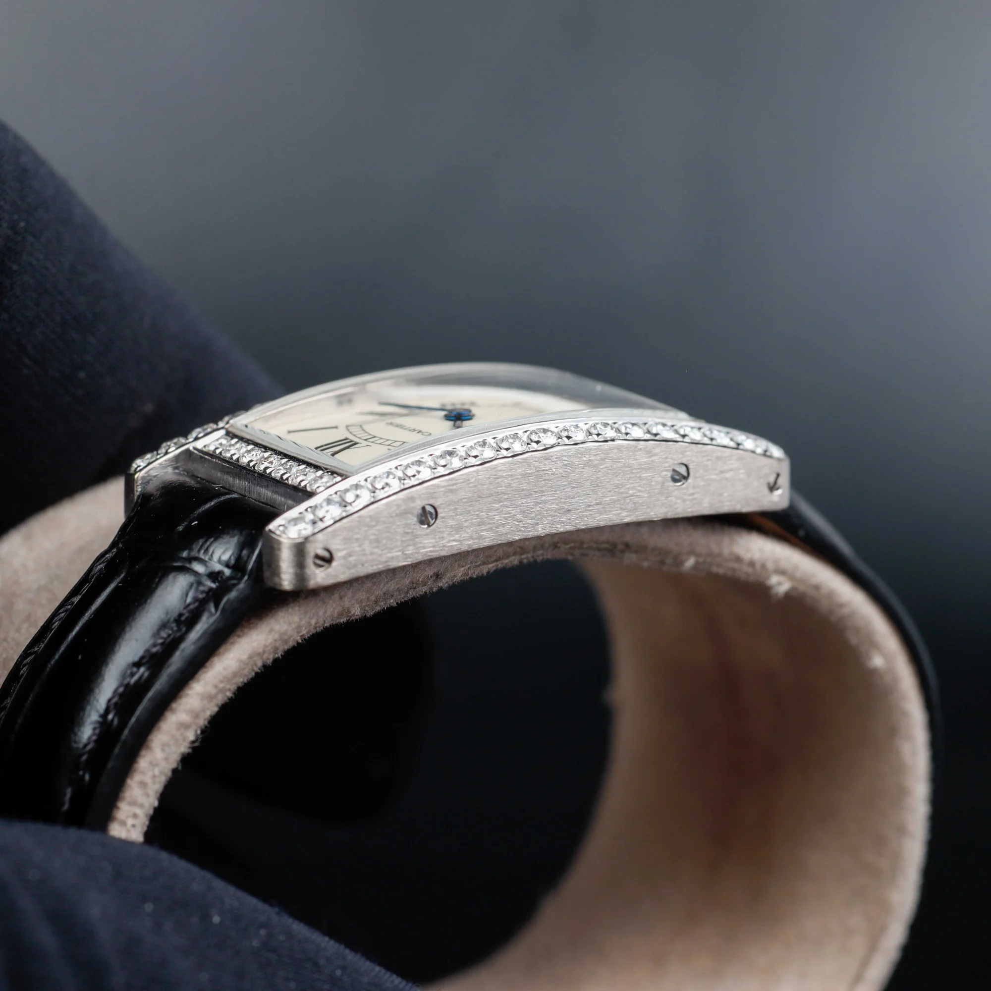 Cartier Tank AmÉricaine Avec Diamants Naturels Personnalisation or blanc 4