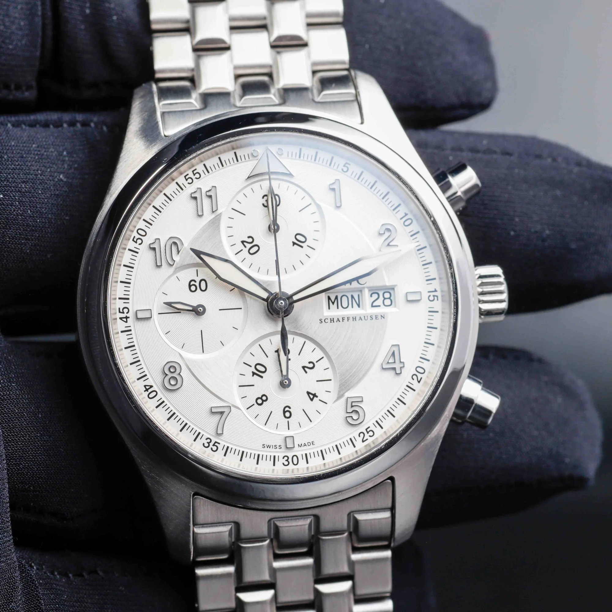 IWC Pilot Spitfire Chronograph acciaio 10