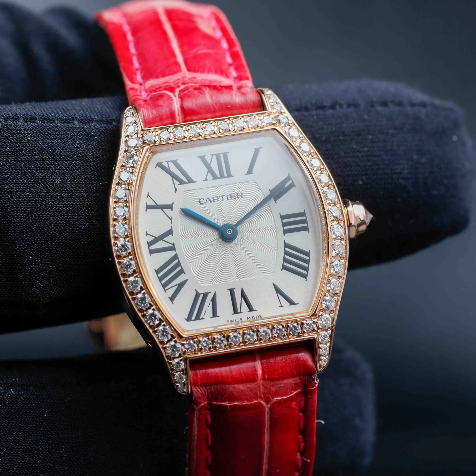 Cartier Tortue Mit Natürlichen Diamanten Nach Maß rosa gold 8