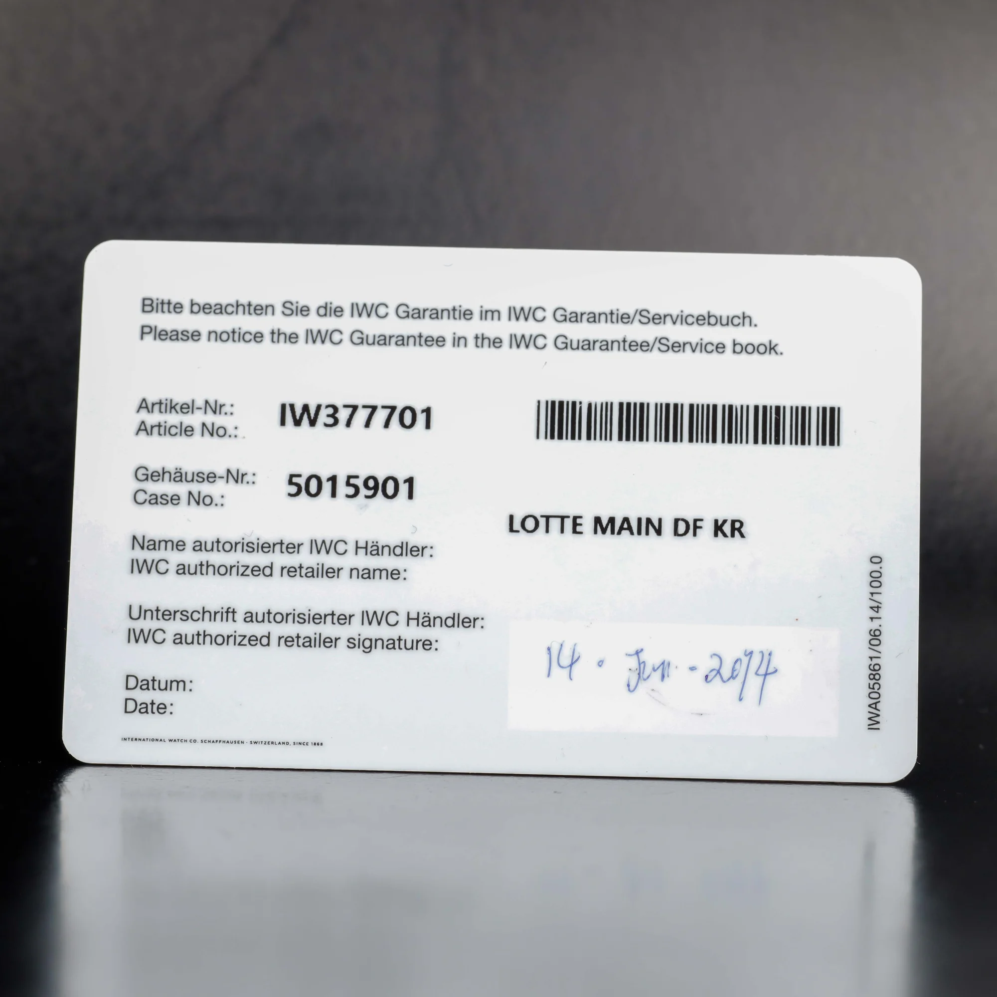 IWC Chronographe Pilot acier 12