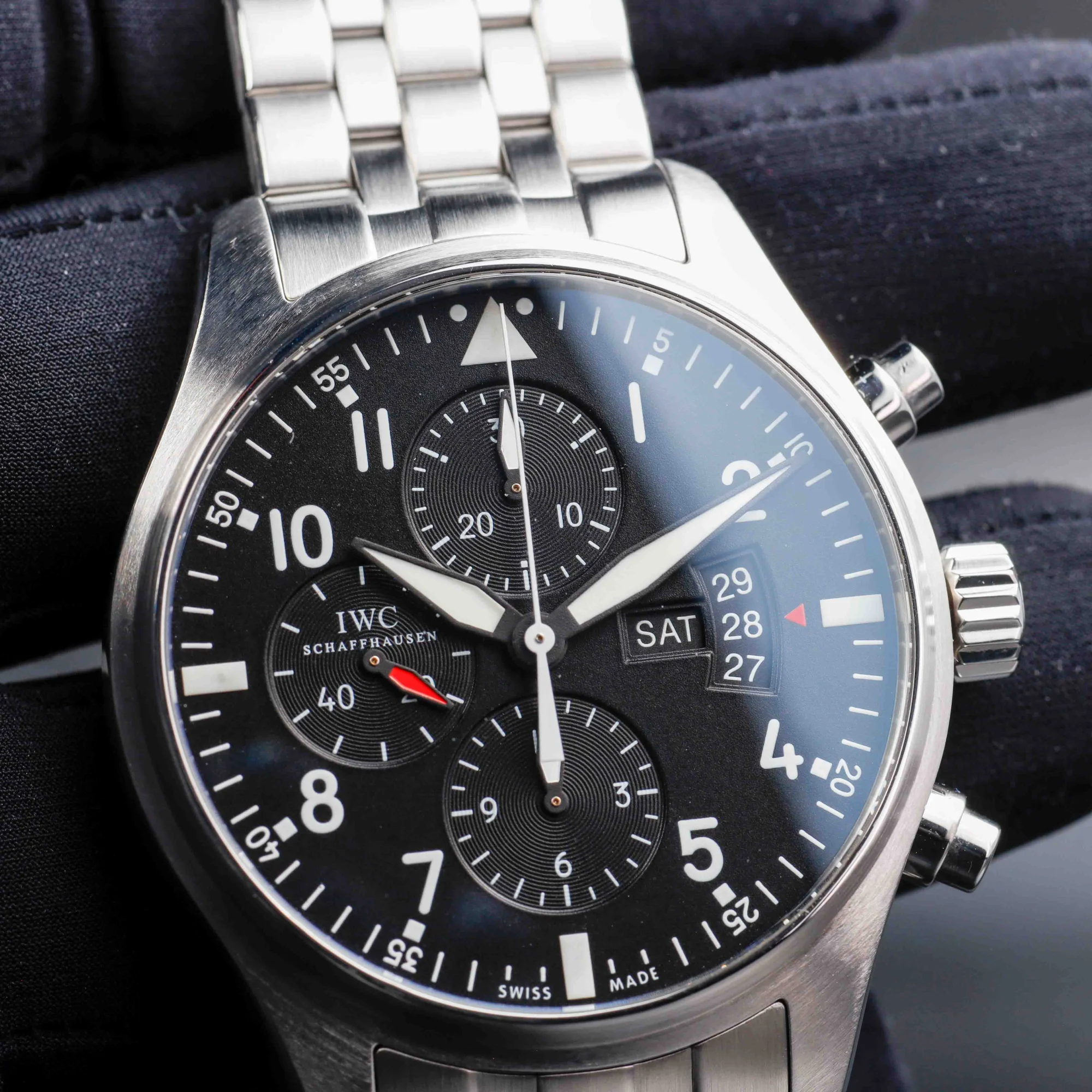 IWC Pilot-chronograph stahl 9