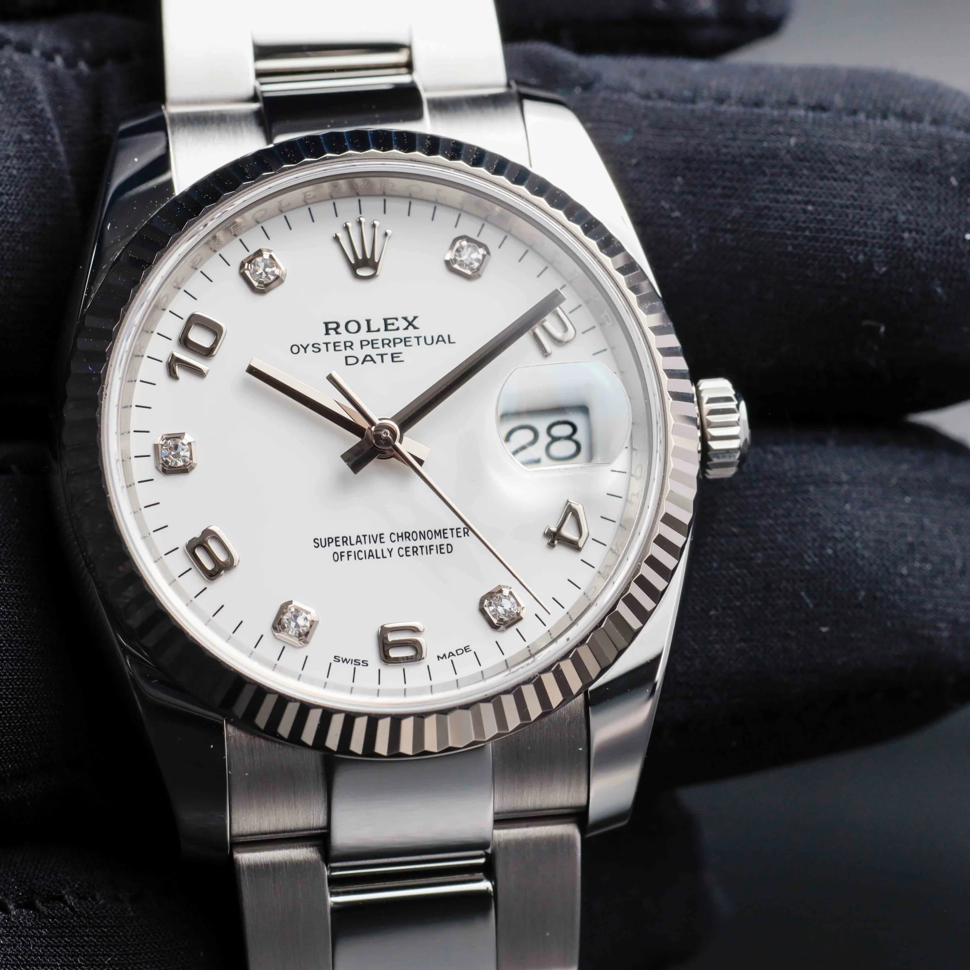 Rolex Oyster Perpetual Date 34 acier/or blanc 10