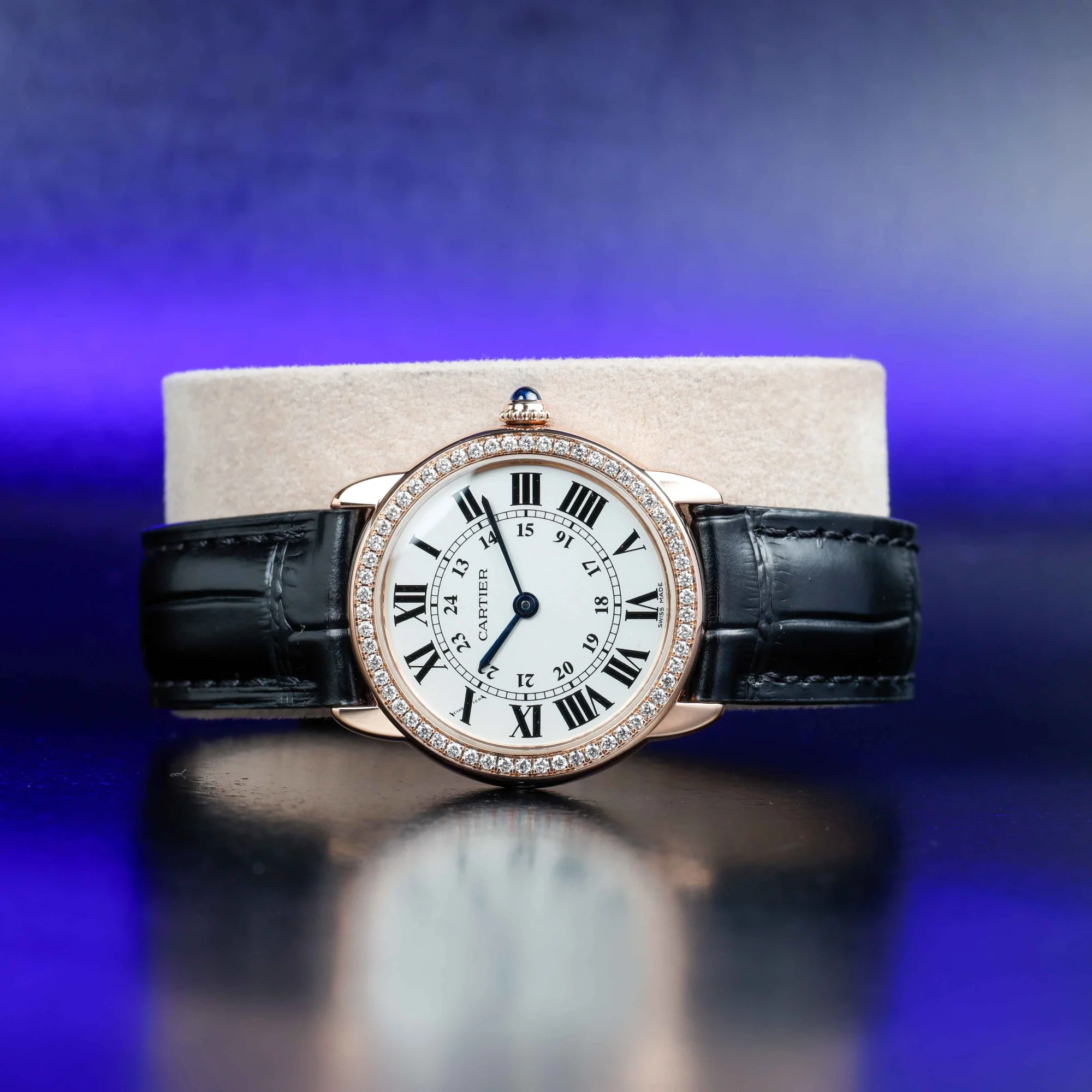 Cartier Ronde Solo Mit Natürlichen Diamanten Nach Maß rosa gold