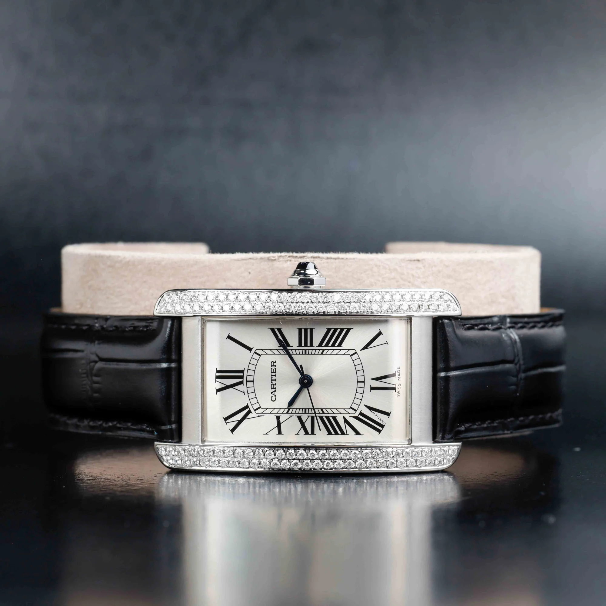 Cartier Tank AmÉricaine With Natural Diamonds Customization steel 2