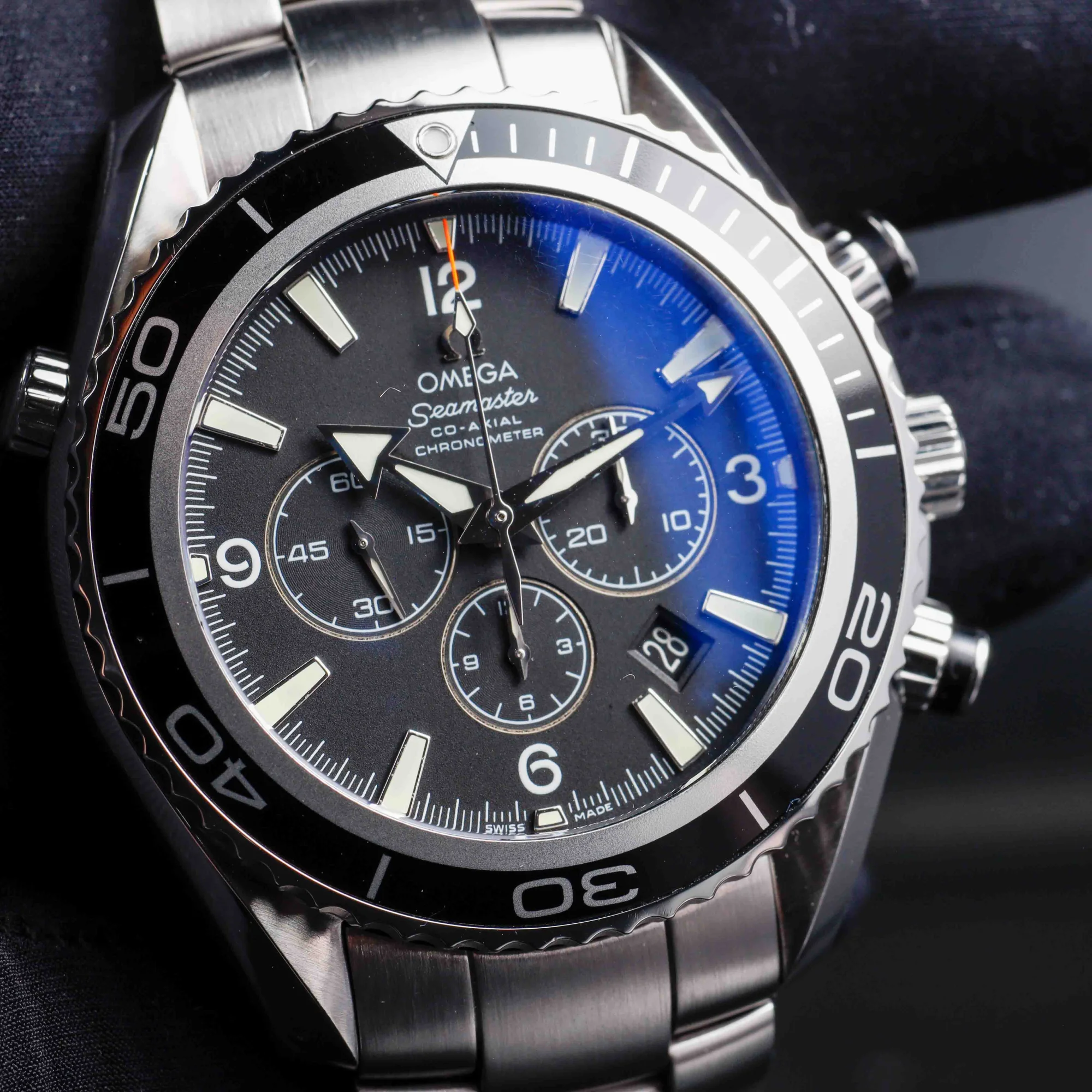 Oméga Seamaster Planet Ocean Chronographe acier 10