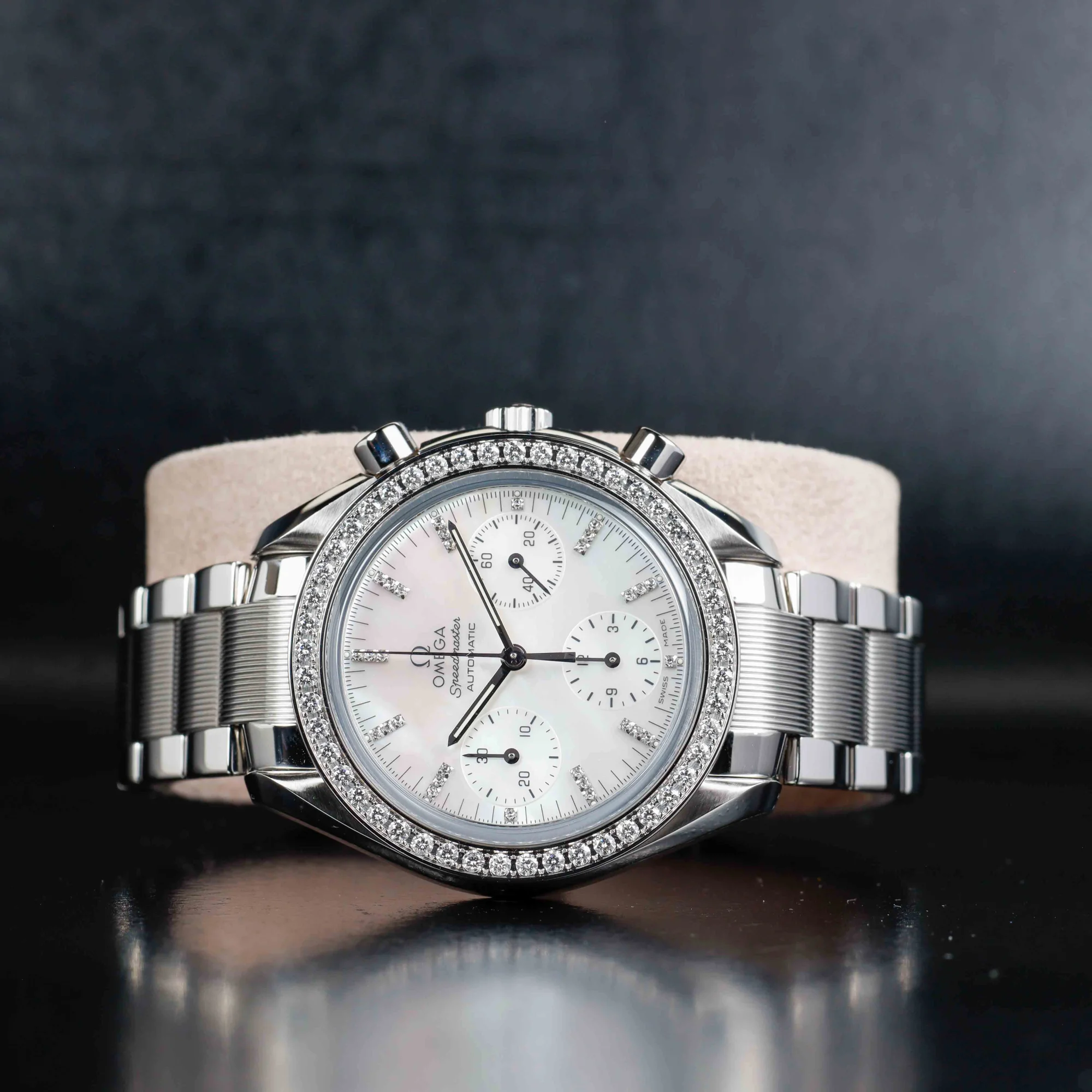 Oméga Speedmaster Avec Personnalisation En Diamants Naturels acier 2