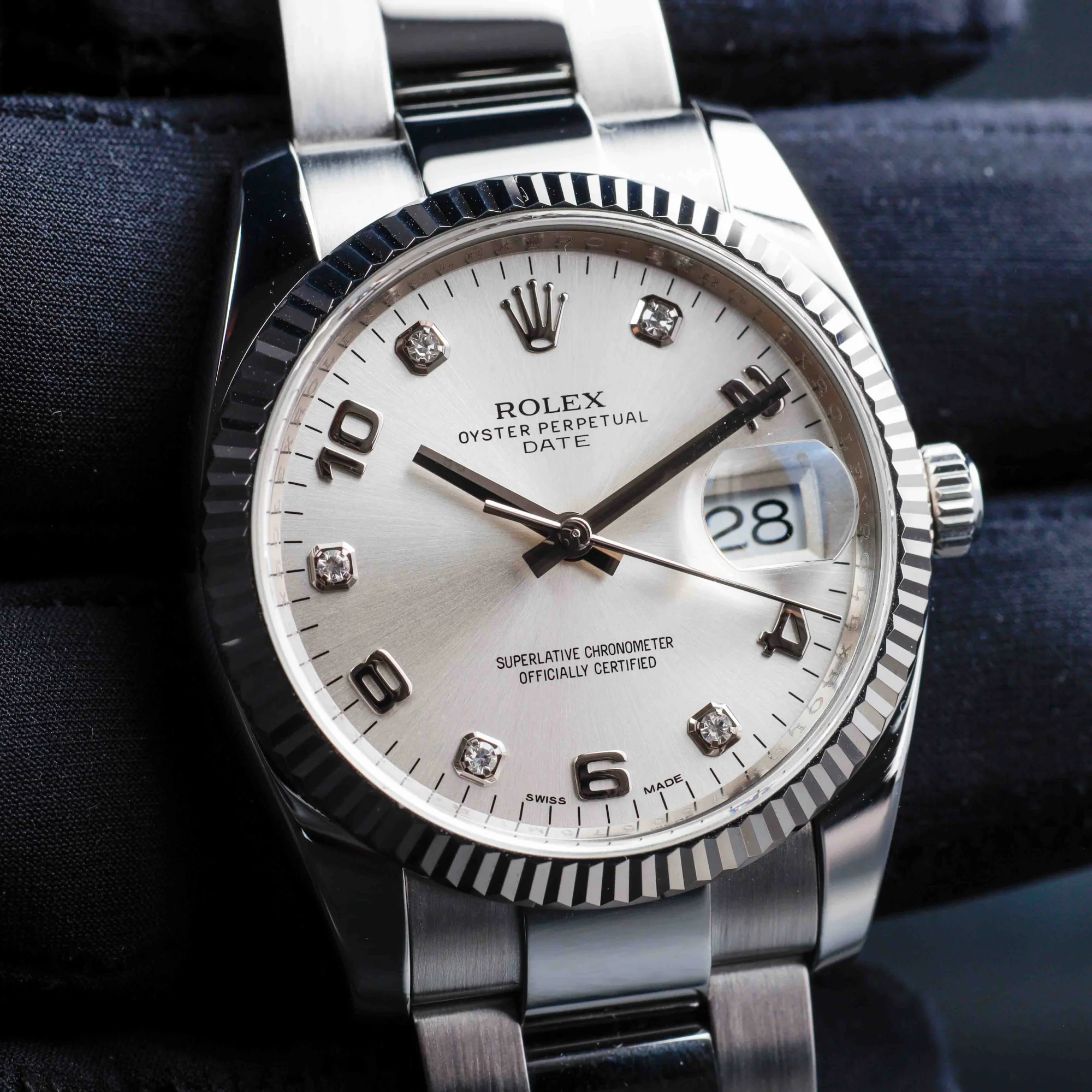 Rolex Oyster Perpetual Date 34 stahl/weißgold 10