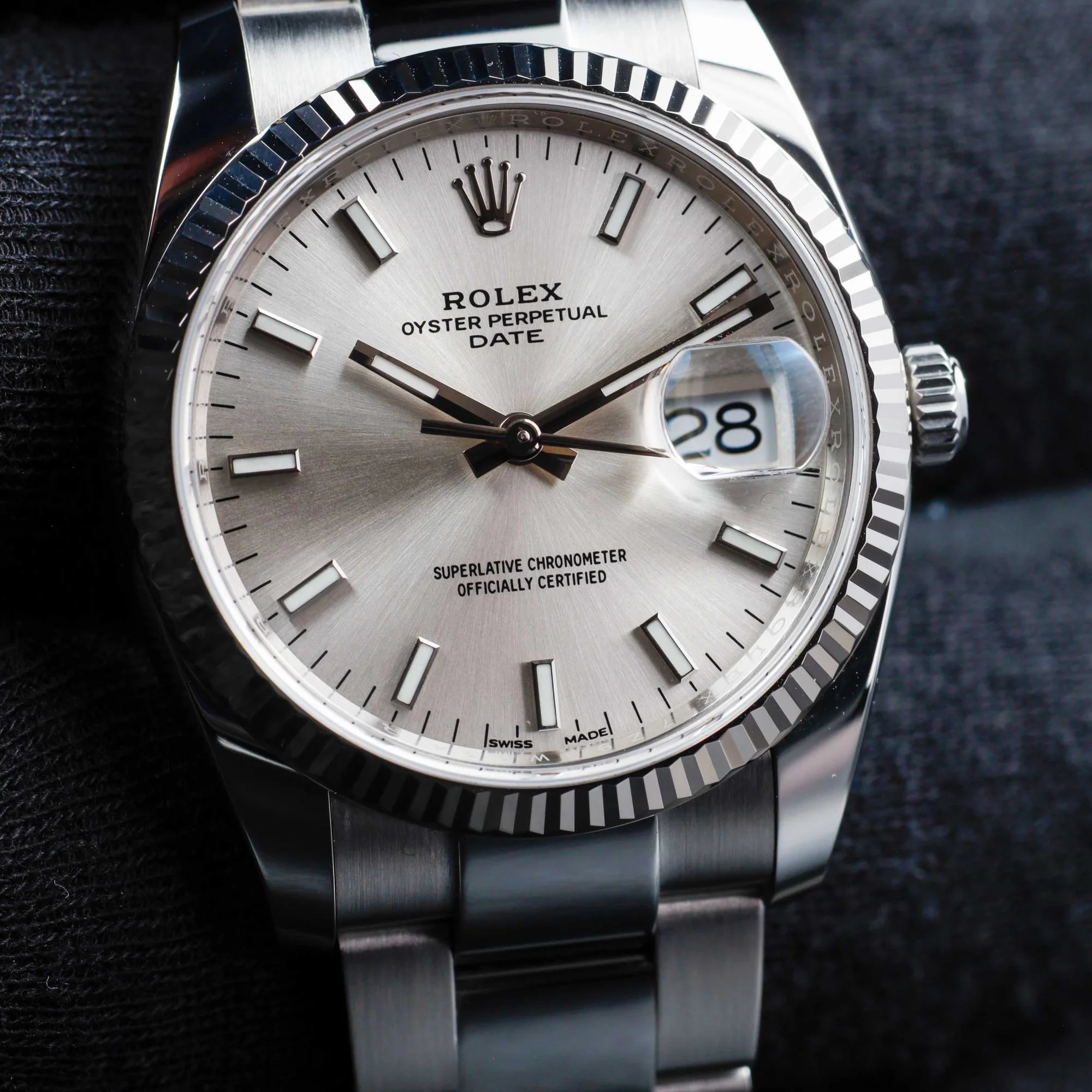 Rolex Oyster Perpetual Date 34 acciaio/oro bianco 10