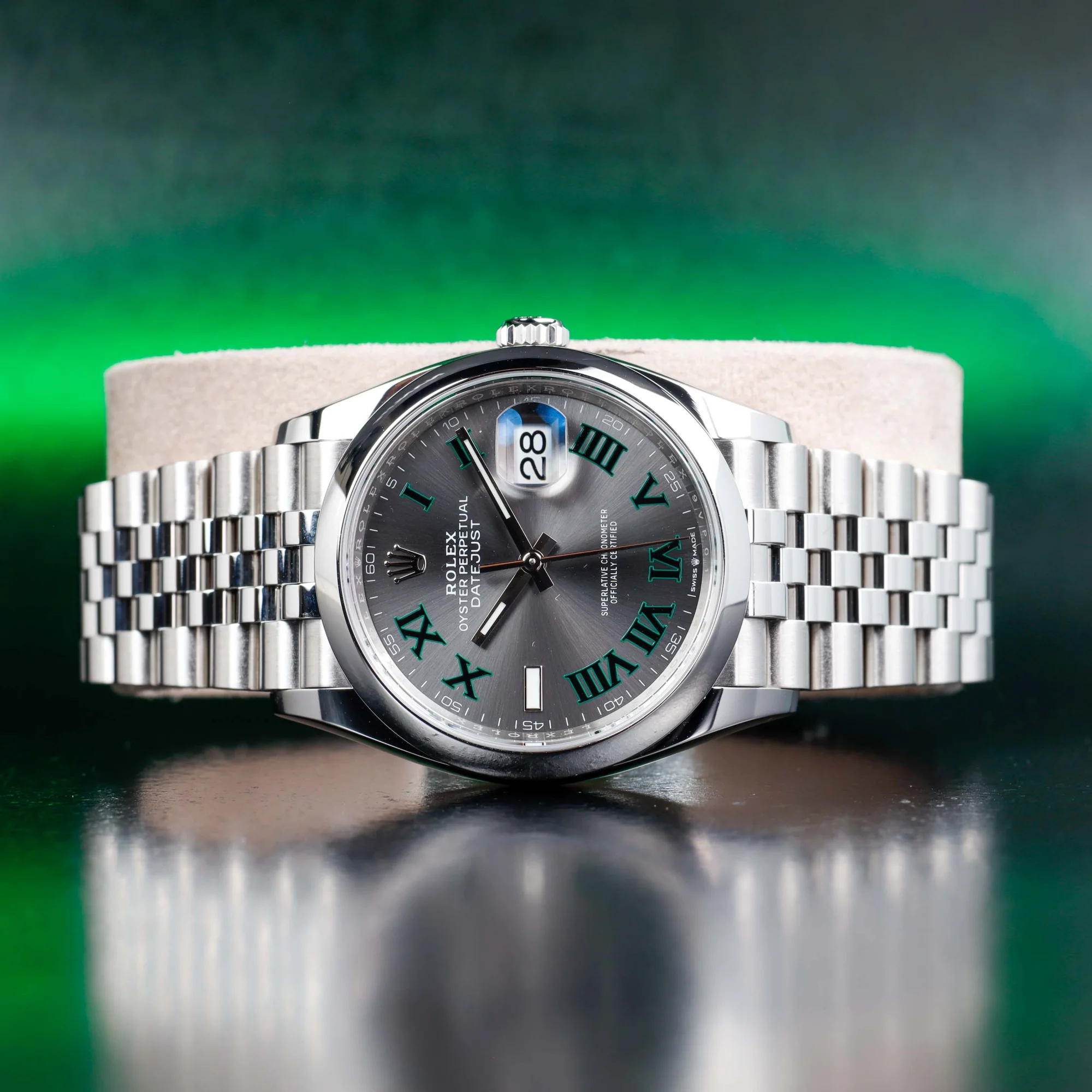 Rolex Datejust 36 wimbledon acciaio