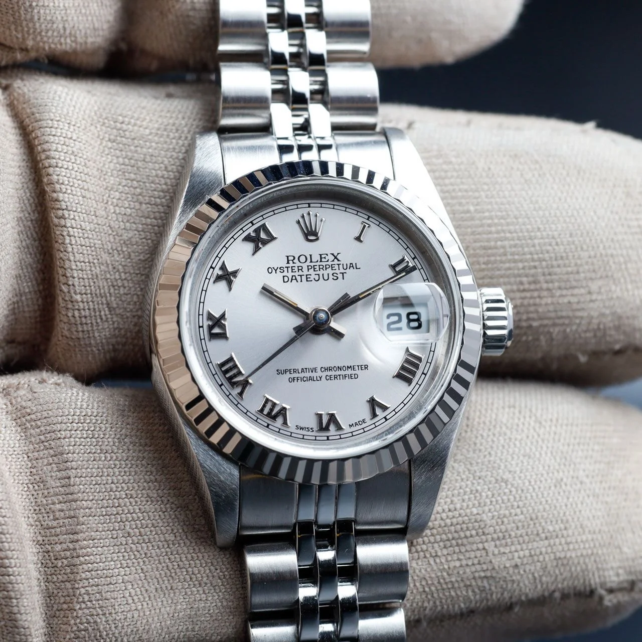 Rolex Lady-datejust 26 acciaio e oro bianco 11