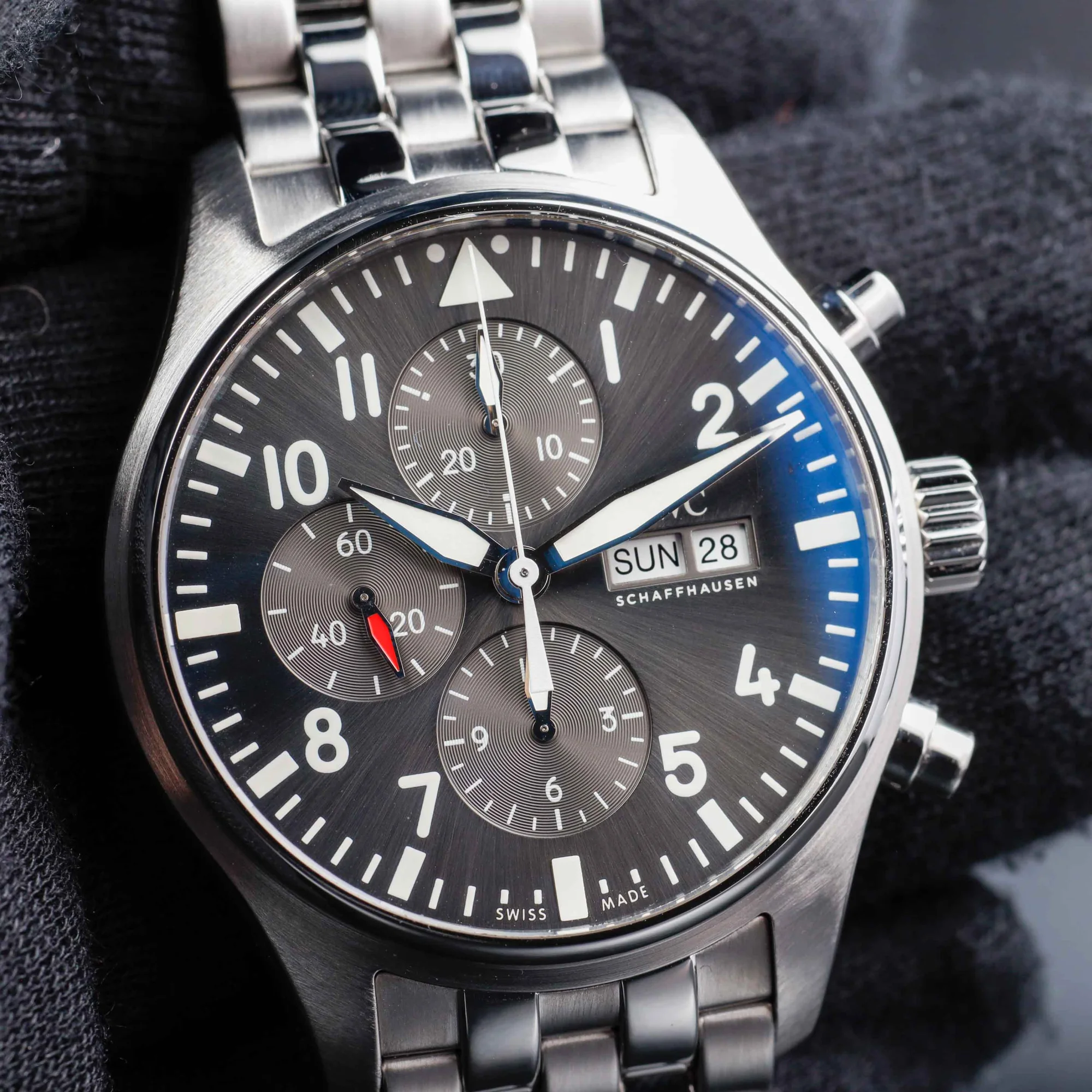 IWC Pilot Spitfire Chronograph acciaio 10