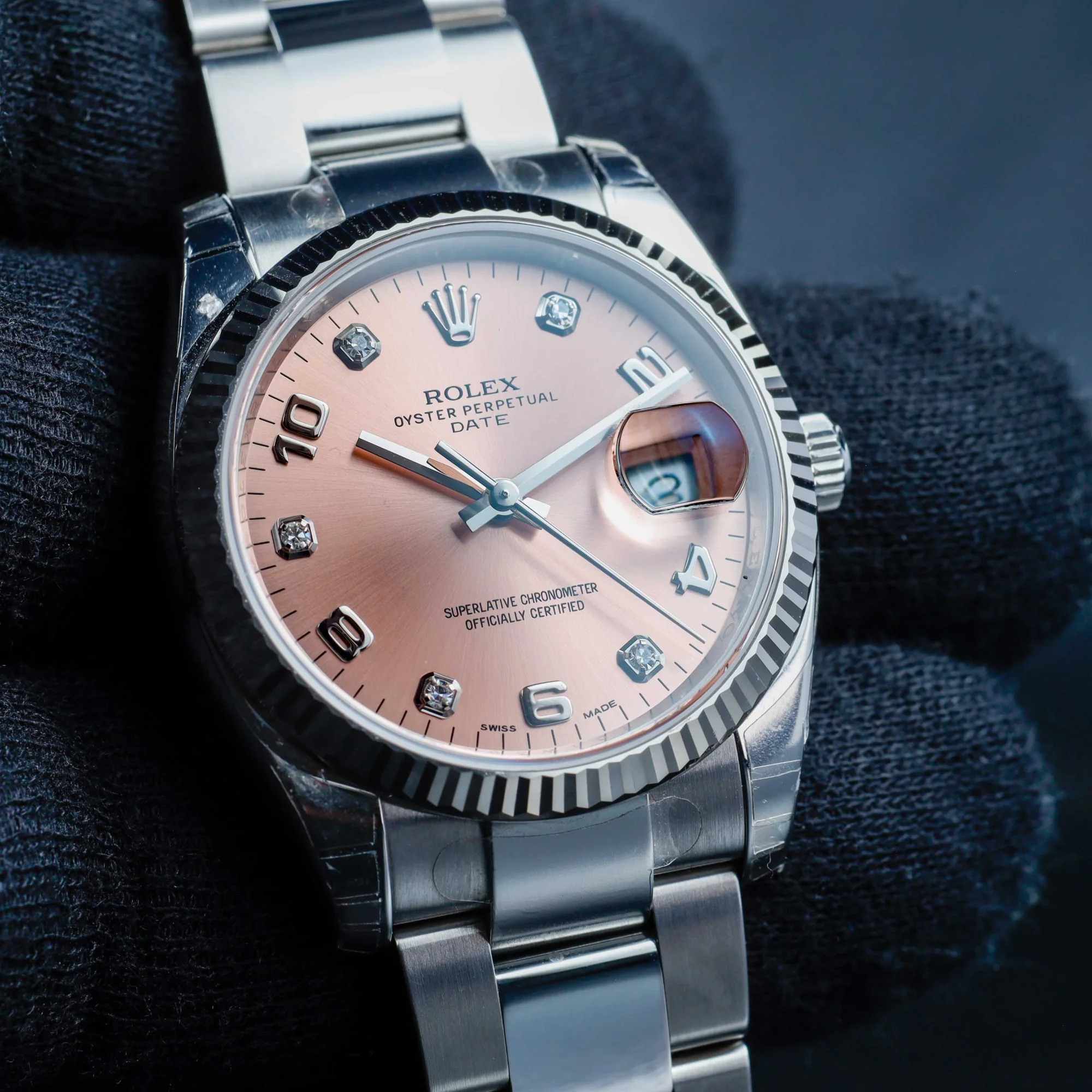 Rolex Oyster Perpetual Date 34 „nos-zustand“ stahl/weißgold 10
