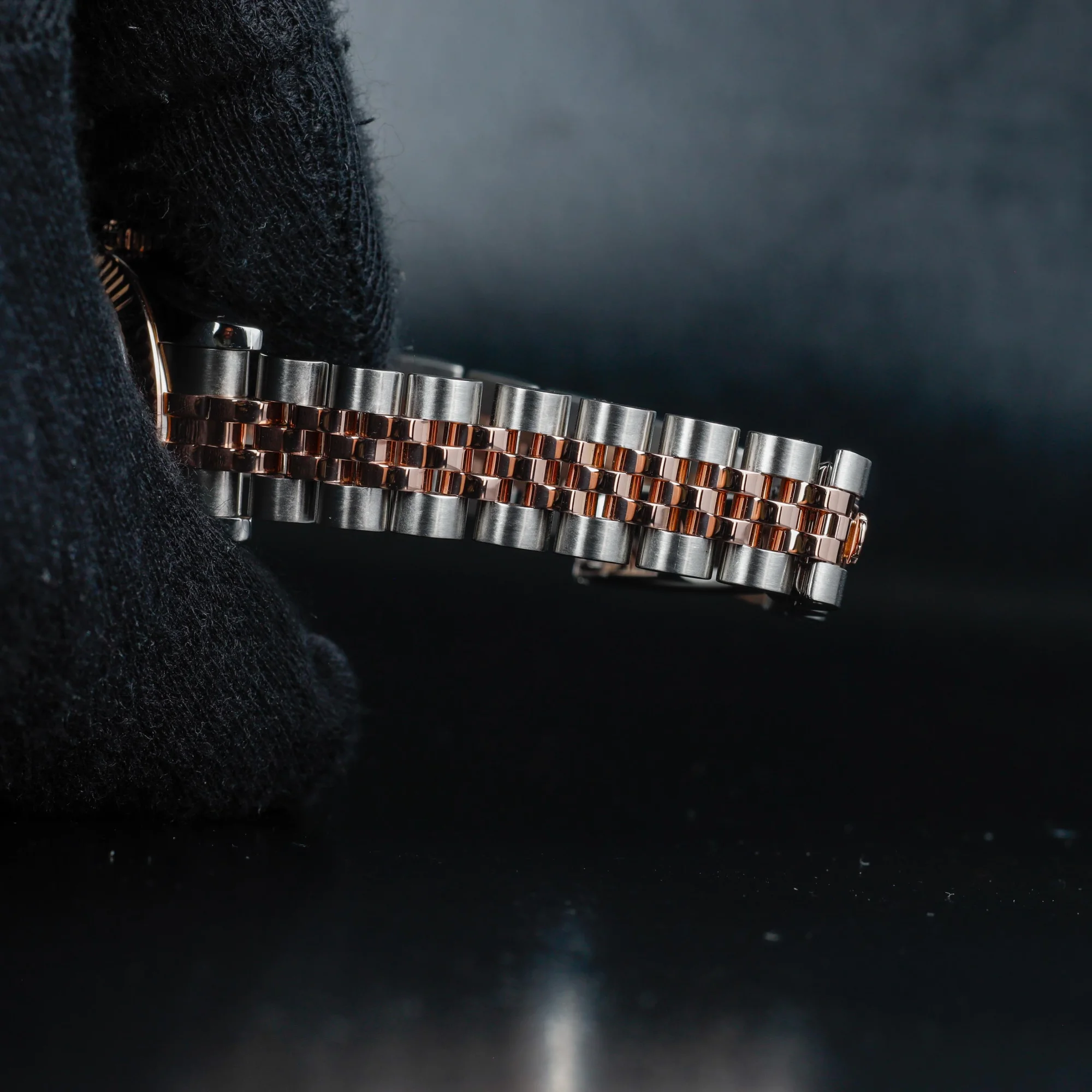 Rolex Lady-datejust 26 „meteoritenzifferblatt“ stahl/roségold 9