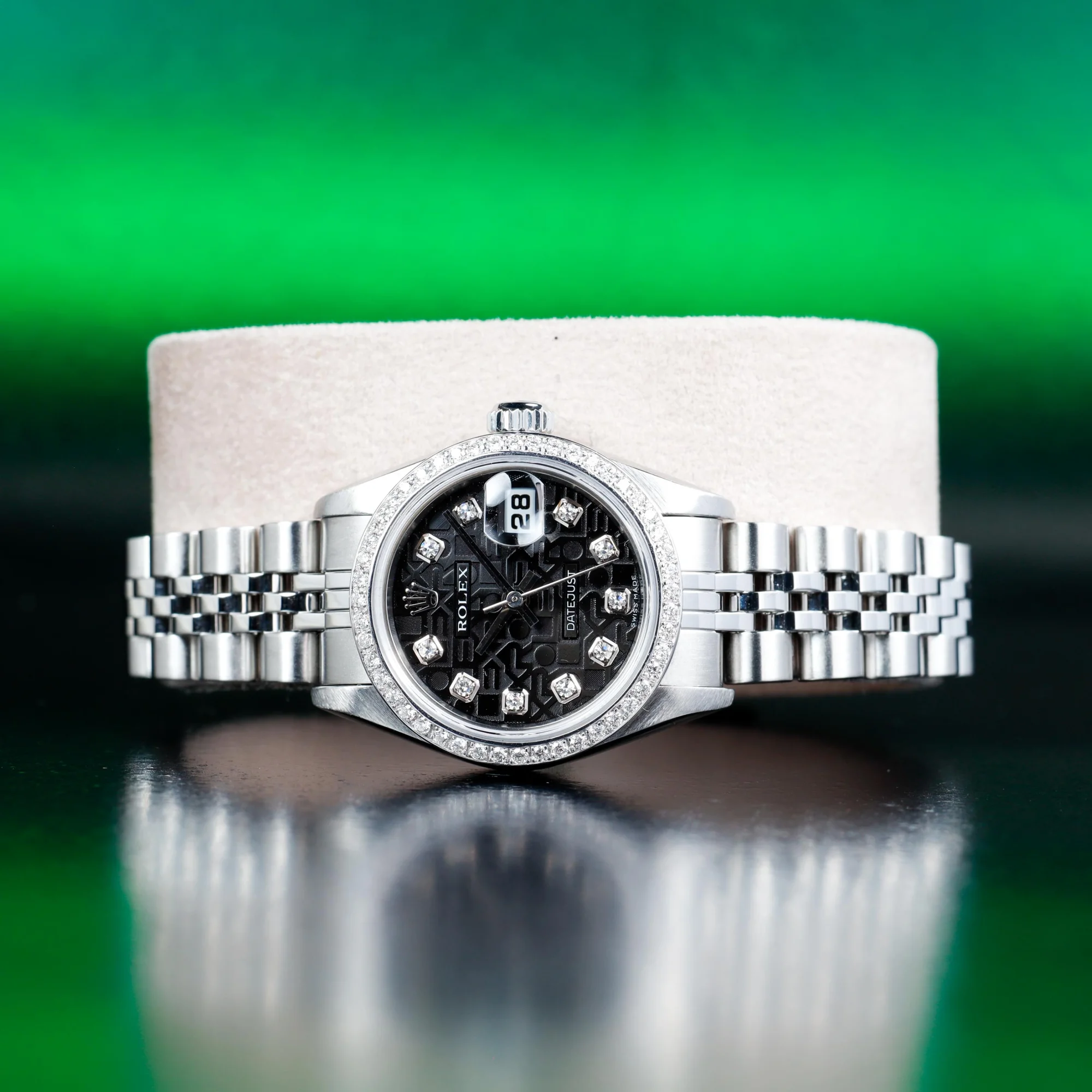 Rolex Lady-datejust 26 With Custom Natural Diamonds steel