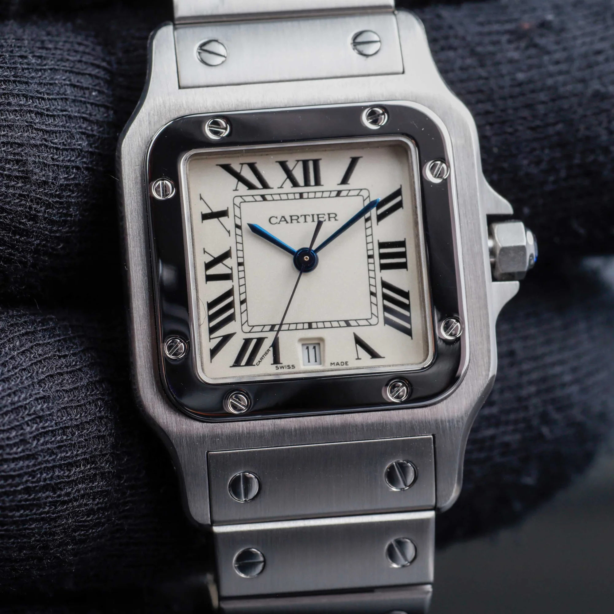 Cartier Santos Galbée stahl 10