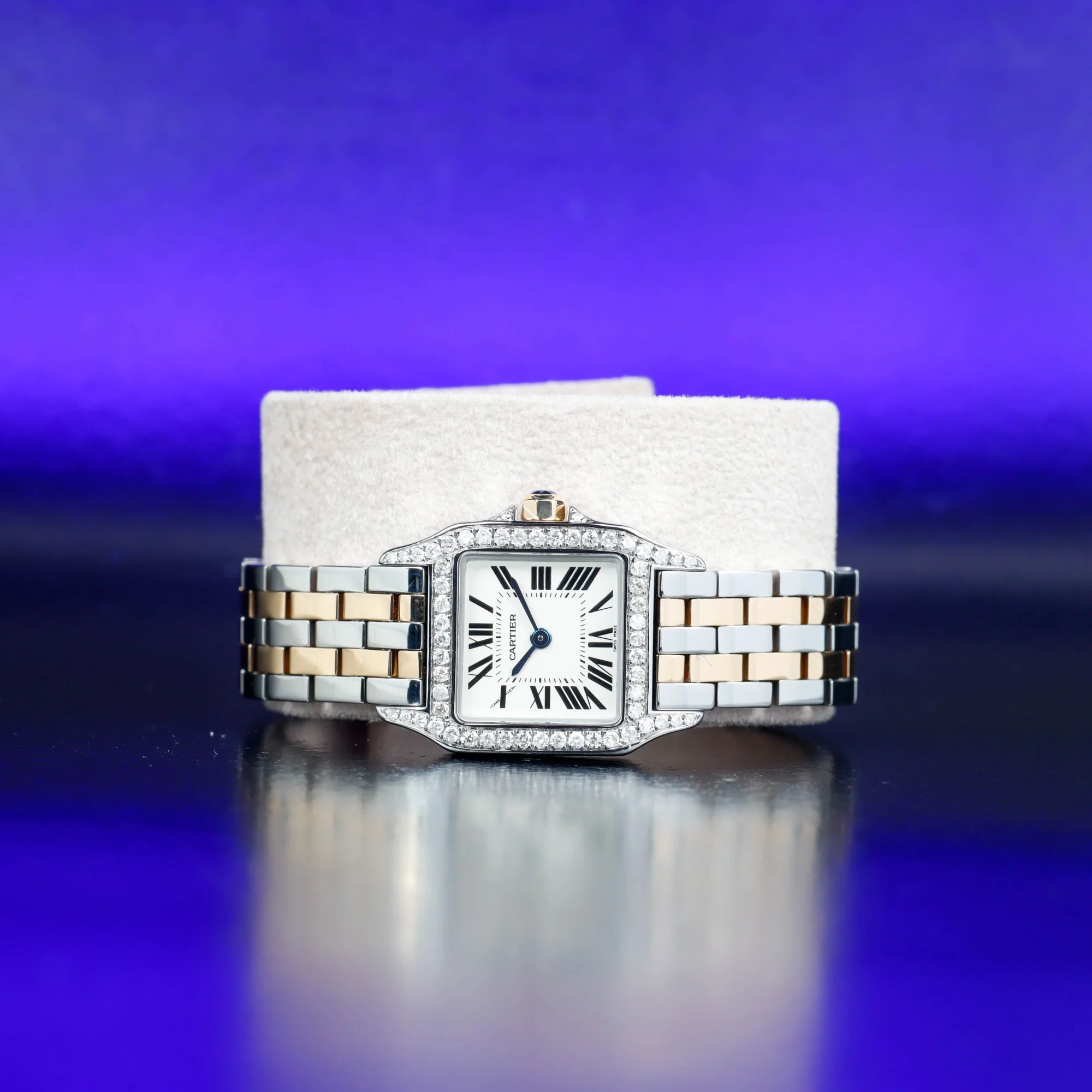 Cartier Santos Demoiselle Diamant-etui stahl/gelbgold