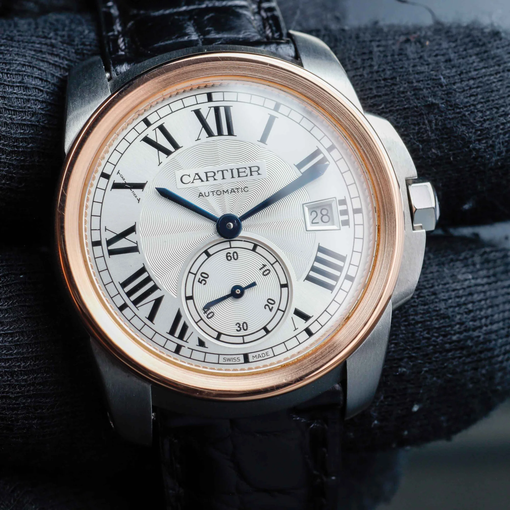 Cartier Calibre De Cartier acciaio/oro rosa 8