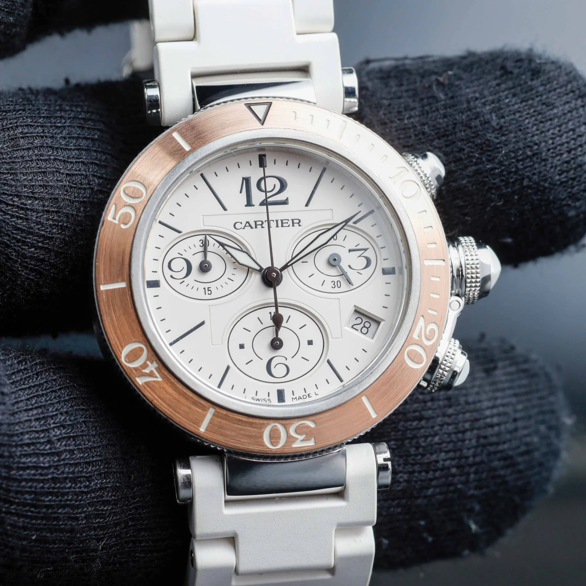 Cartier Pasha Seatimer stahl/roségold 9