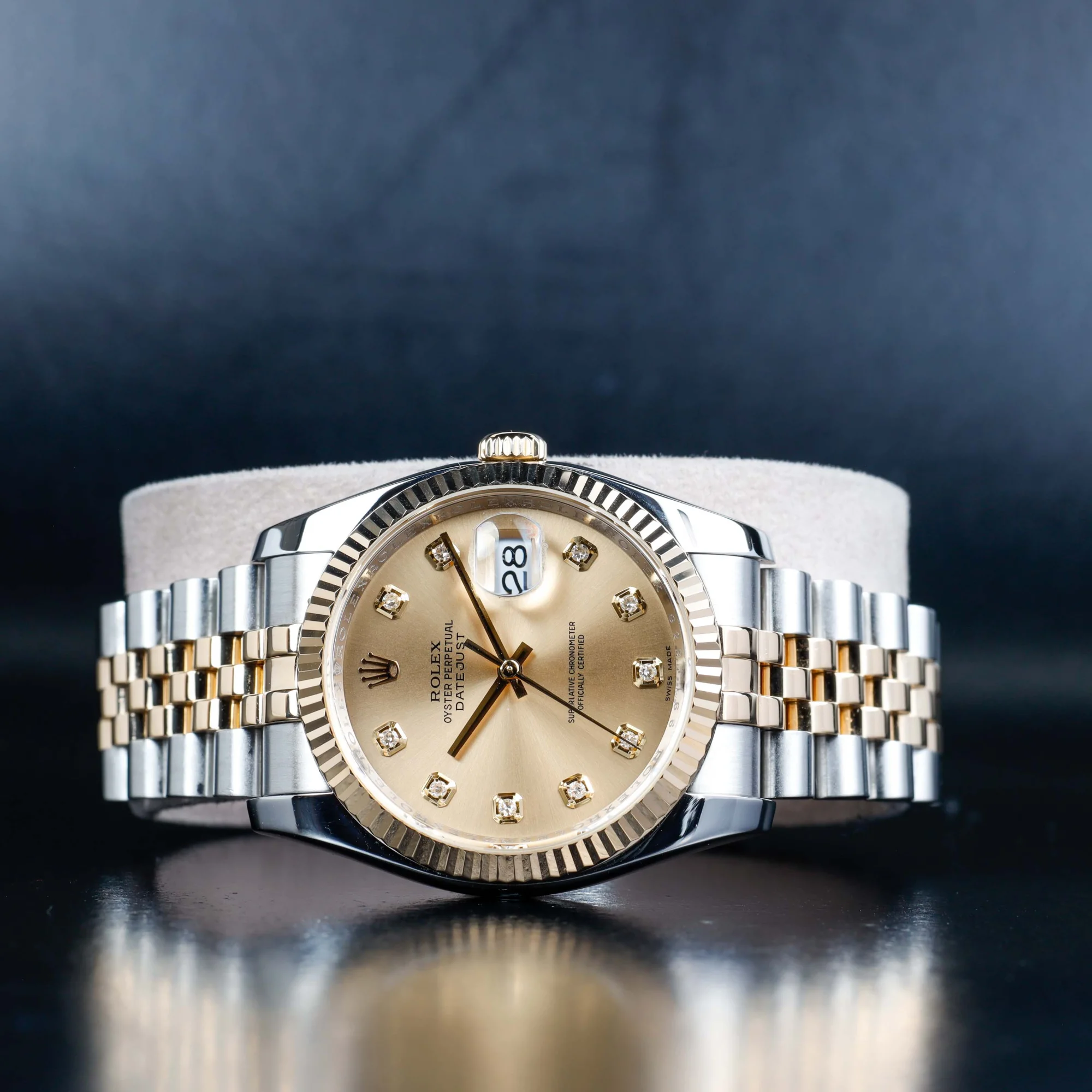 Rolex Datejust 36 à Cadran Serti De Diamants acier/or jaune 2