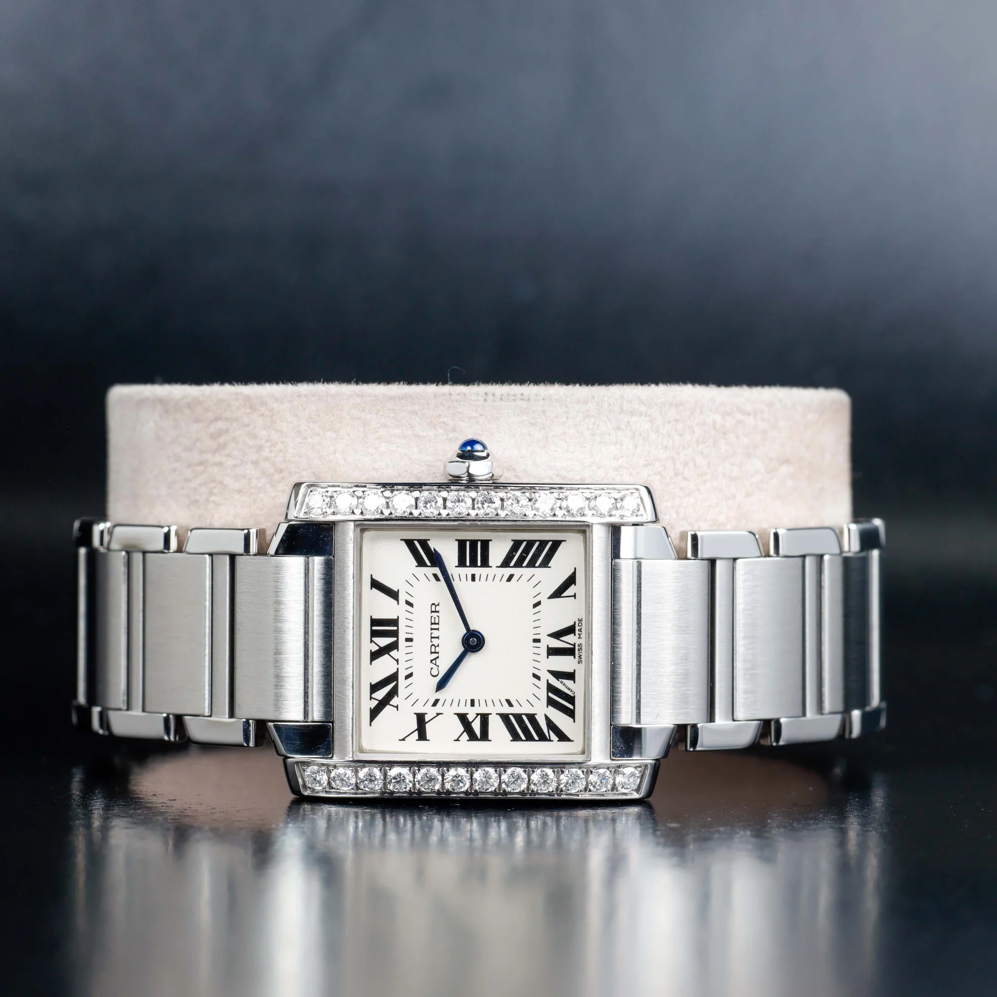 Cartier Tank FranÇaise With Natural Diamonds Customization acciaio 2