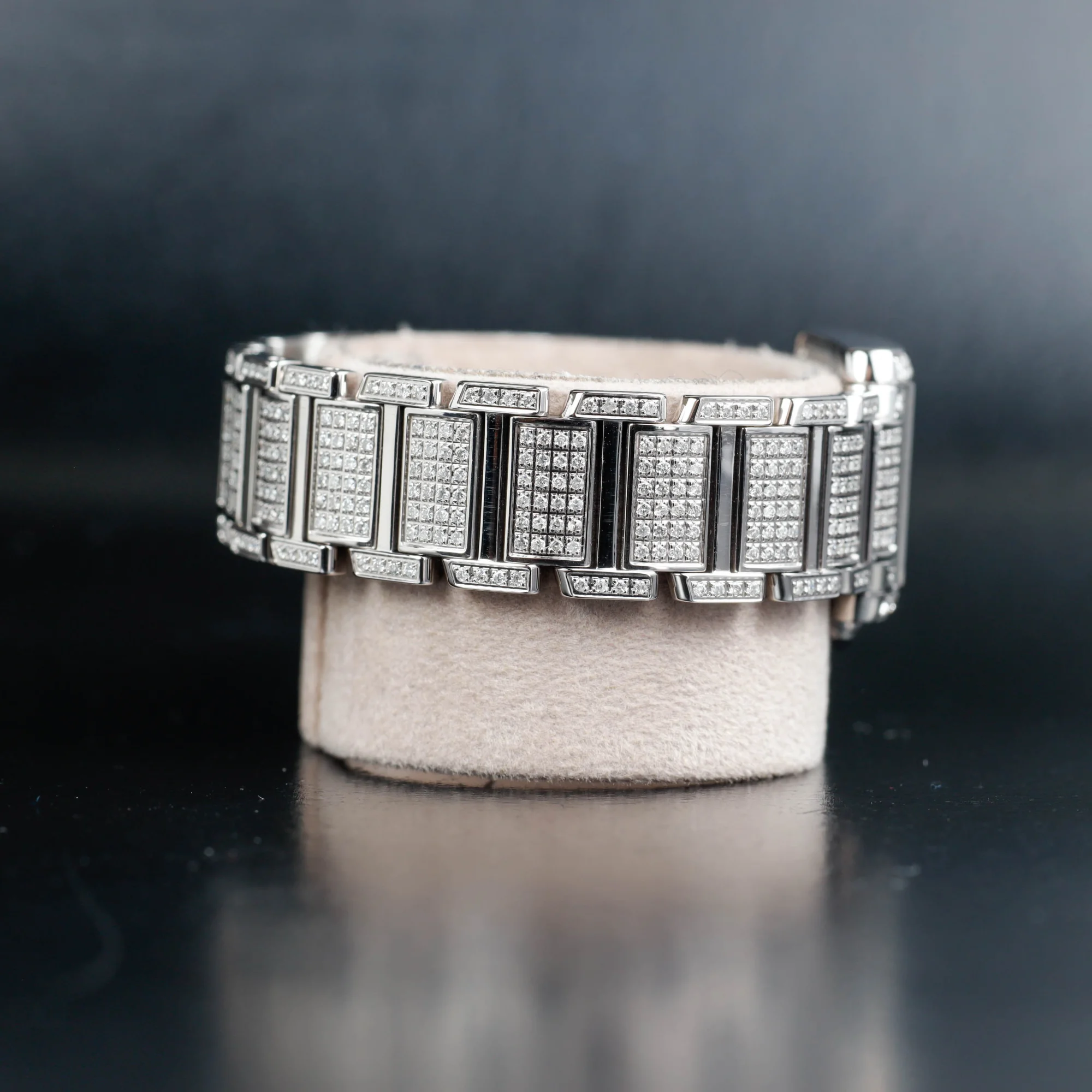 Cartier Tank Française Iced  Fully Custom Diamond steel 5