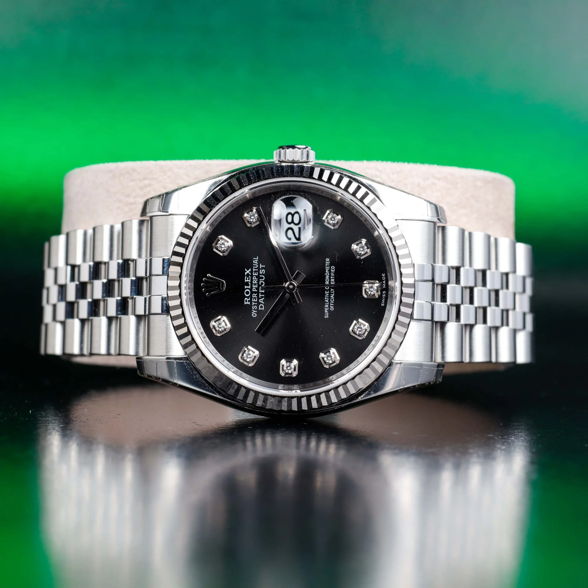 Rolex Datejust Mit Diamantzifferblatt stahl/weißgold