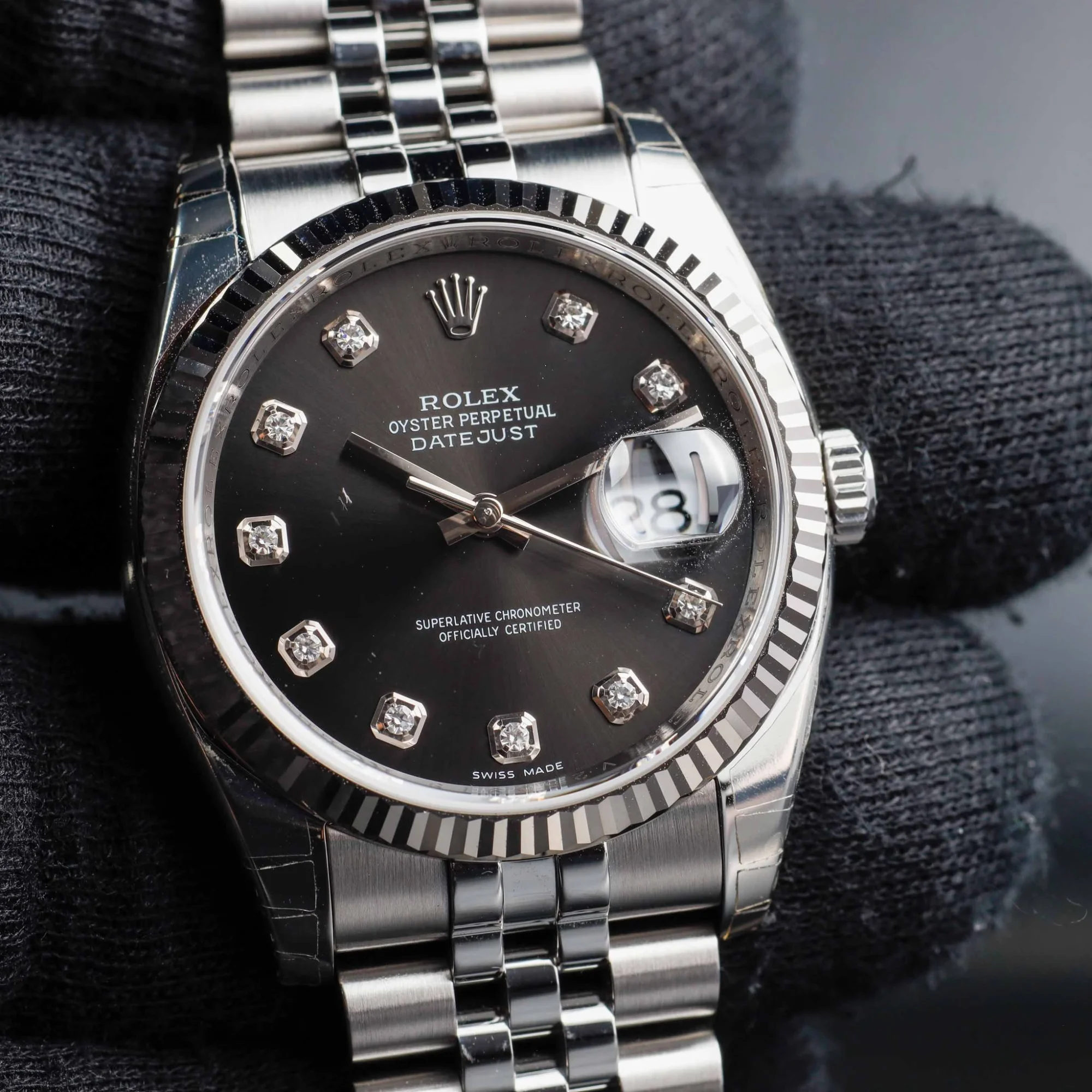 Rolex Datejust Mit Diamantzifferblatt stahl/weißgold 10